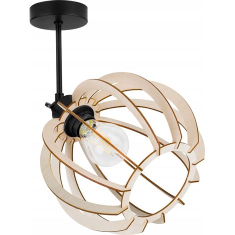 MODERNE LED-DECKENHÄNGELAMPE AUS HOLZ