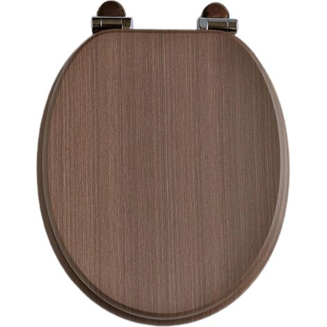 Installation Facile Abattant WC Universel Homseat Frein de Chute Bois MDF Marron Foncé Charnières Zinc 190kg (1/5)