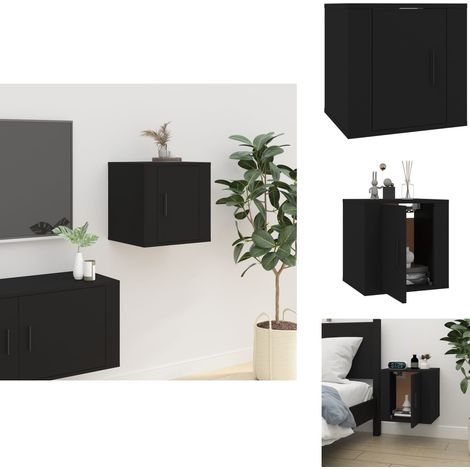 Meuble TV mural Noir 40x34,5x40 cm - Meubles Tv Murale - Meuble Tv Noir - Meuble Tv Moderne - Armoire Multimedia - Étagère Murale (1/5)