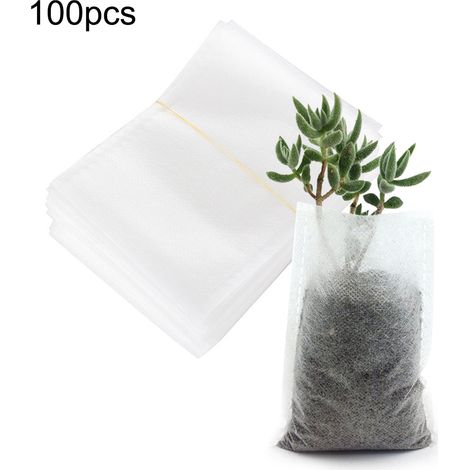 Sac de culture pour plantes en non-tissé — Récipient biodégradable, respirant et réutilisable pour jardinage (100 sacs, 20 x 35 cm) (1/3)