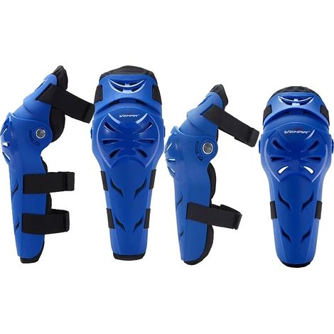 Genouillères et coudières de moto, coupe-vent, résistantes au froid, Bleu, Ensemble de 4 pièces de genou coude (1/2)