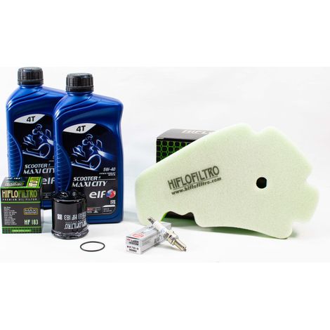 Kit Révision Filtres Bougies pour PIAGGIO MP3 300 HPE ABS de 2020 à 2023 - ELF SCOOTER 4 MAXI CITY 5w40 2L