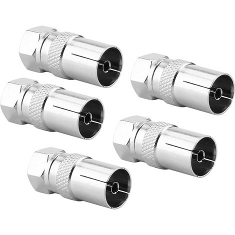 Adaptateur de prise mâle de type F à 5 broches vers connecteur coaxial RF pour antenne TV (1/5)