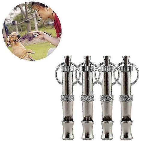 Lot de 4 sifflets de dressage professionnels pour chiens, sifflets de dressage ultrasoniques, sifflets de dressage en cuivre à tonalité aiguë (1/5)