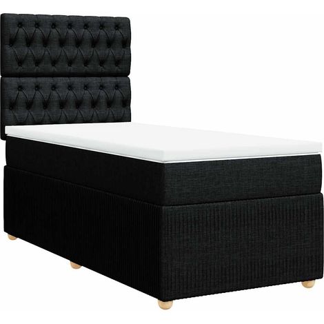 Maison Exclusive - Boxspringbett mit Matratze Schwarz 80x200 cm S