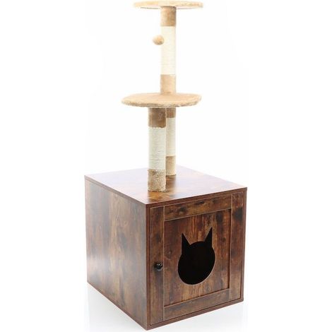 Arbre à Chats, De Couleur Marron, 125cm De Haut, en bois (1/5)
