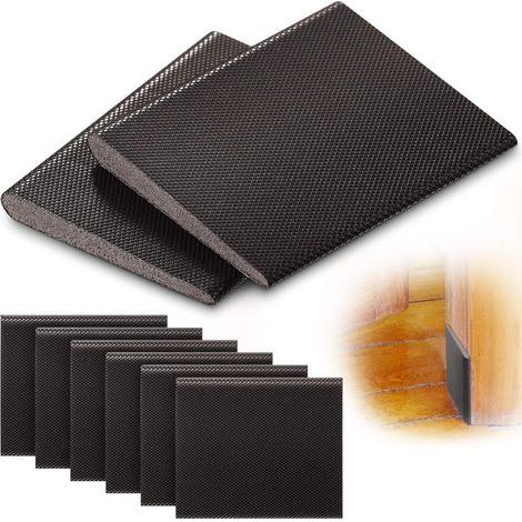 Set di 6 guarnizioni angolari autoadesive per porte, schiuma sigillante per angoli del telaio della porta, impermeabilizzanti, insonorizzanti, marroni (1/5)