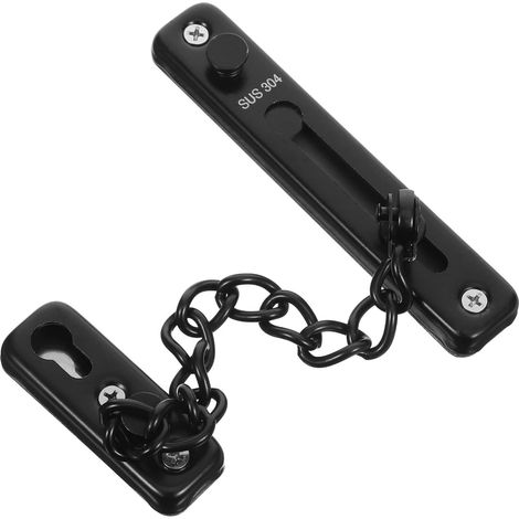 à chaîne en acier inoxydable noir pour porte verrou de