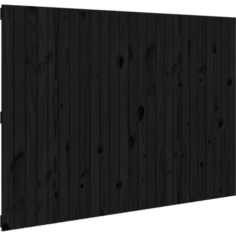 Maison Exclusive - Cabecero de cama pared madera maciza pino negr