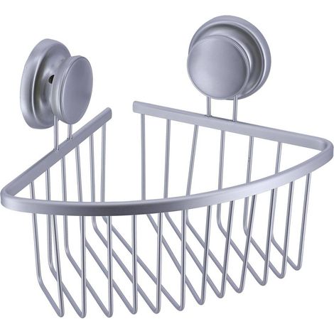 Eckregal aus aluminiumdraht mit saugnäpfen - chrom - Tendance