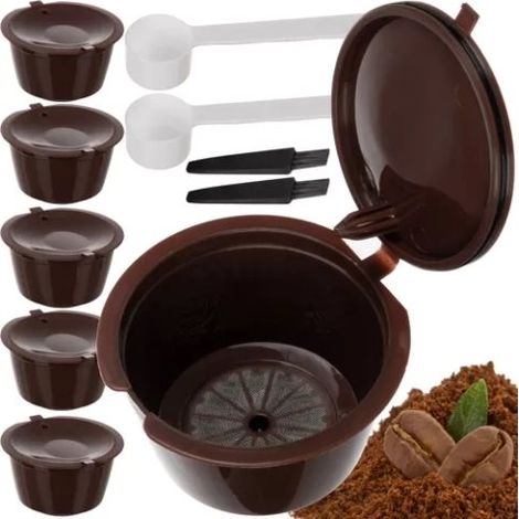 Confezione da 6 capsule di caffè riutilizzabili per Nespresso e Dolce Gusto (1/5)