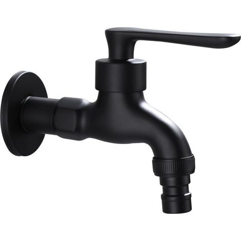 Wall-mounted washing machine faucet, hose faucet, laundry faucet, black kitchen faucet, vintage split faucet, utility sink faucet, bathtub faucet (1/5)