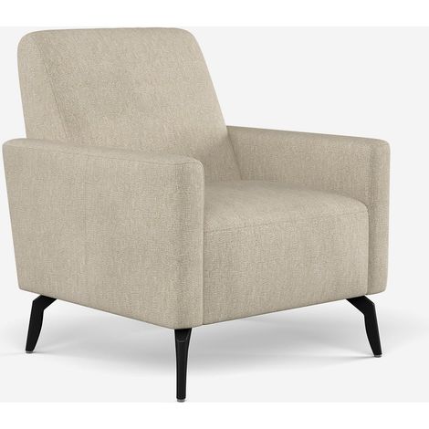 Poltrona vintage in ciniglia con braccioli design classico Siusi - Beige (1/5)