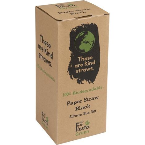 Paille Biodégradable Noire En Papier - Lot de 250 - Fiesta Green (1/5)