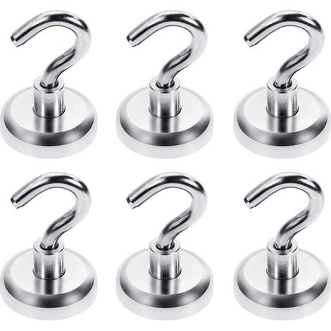 Gancho magnético - 32 mm - Gancho magnético de neodimio - Soporta 36 kg (80 lbs) - Súper resistente (1/4)