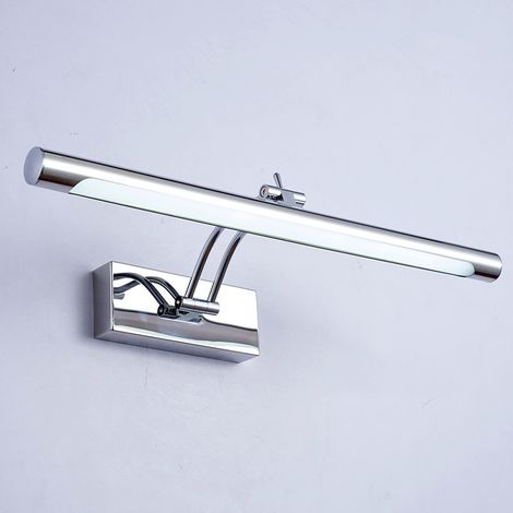 ZOLGINAH LED 8W IP44 Aplique de Espejo Iluminación de Baño Iluminación Interior Cromada con Interruptor, 40CM 6000K Apliques de Pared para Cuadros y Vitrinas Luces de Lectura con Brazo Ajustable (1/5)