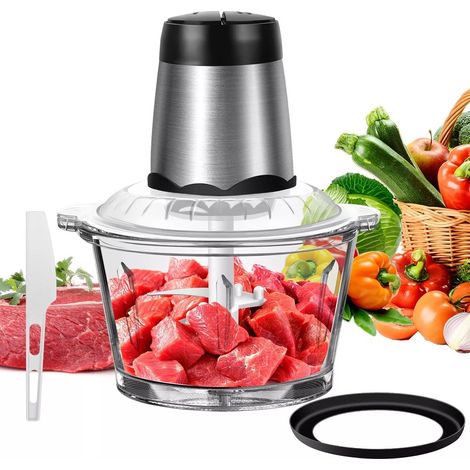 Hachoir électrique 300W – Bol en verre 1.6L – Lames en acier inoxydable pour coupe précise (1/5)