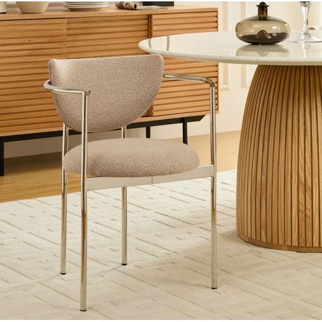 Silla comedor con reposabrazos tapizada metal OKMYHOME (1/5)