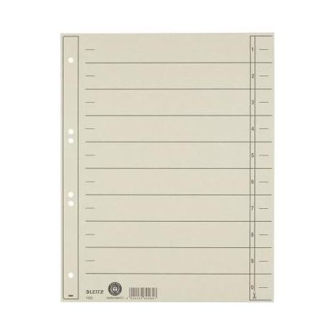 Leitz Trennblatt 16580085 A4 230g Karton grau 100 St./Pack. (1/3)