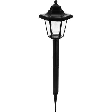 (Blanc chaud - Prise de terre 1 pièce) Lampe solaire hexagonale étanche pour extérieur, applique murale solaire, lanterne LED rétro, lampadaire de jardin, éclairage paysager (1/5)