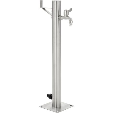 Garten-Wassersäule Edelstahl Rund 65 cm