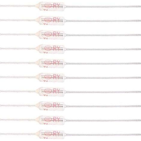Ulisem 10 Pièces Fusible Thermique 10A 250V 72℃, Coupure de Fusible Thermique de Coque Métallique, Fusible de Température TF 72-250℃ protéger le circuit contre les dommages-72°C