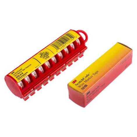 Kit de marqueurs de câbles 3M SDR Adhésif, texte : 0 9, Rouge ( Prix pour 1 )