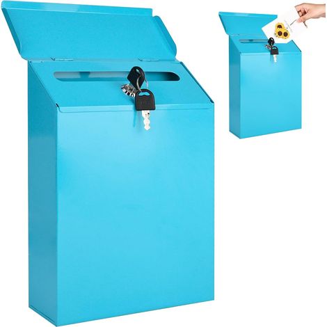 Anthrazitfarbener Briefkasten (22 x 6,5 x 29 cm) mit 2 Schlüsseln und Namensschild – Hochwertiger, personalisierter Wandbriefkasten für Zuhause, Büro, Geschäft usw. (1/5)