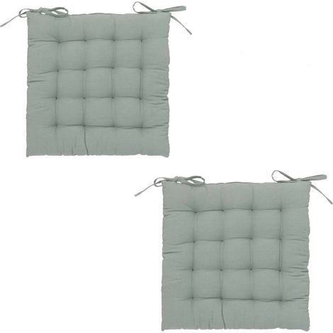 Lot de 2 galettes de chaise carrées en coton ANJALI