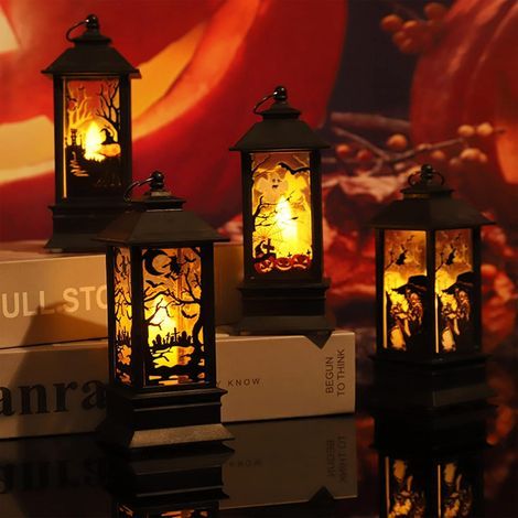 ensemble4individudirigéLanternes, lanternes suspendues d'intérieur et d'extérieur-Lanterne citrouille lumineuse (1/5)