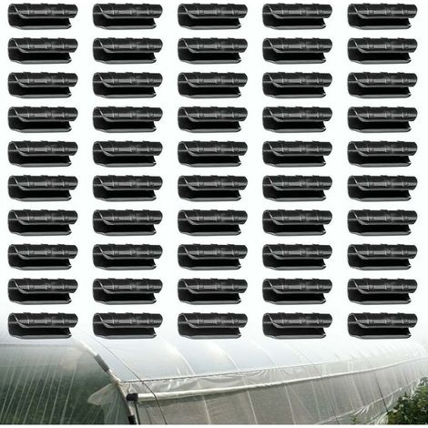 SHINING HOUSE 50 Stück Gewächshaus-Rohrfolien-Clip-Clips, Gartengebäude, Pflanzen, Kunststofffolie, Netzrohr, fester Anschluss, 22 mm Gewächshaus-Clips (1/5)