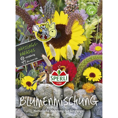 Sperli – Mélange de fleurs pour oiseaux chanteurs – Graines de fleurs, annuelles, 60-200 cm, env. 5 m² (1/2)