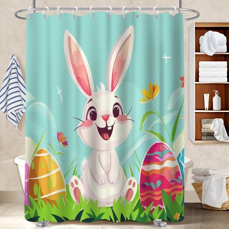 Rideau de bain en polyester 180x180 Évasion protection douche pour jeune couple emménageant (1/5)