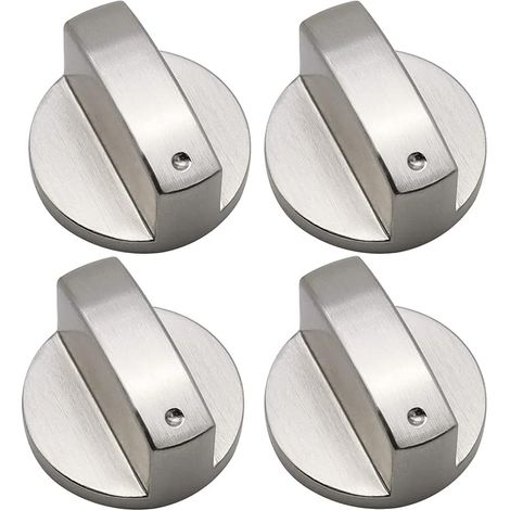 Zinc Alloy Kitchen Knobs, Metal Knobs for Gas Cookers, 8 mm, Universal Brushed Metal Kitchen Utensils Knobs for Oven or Hob (1/5)