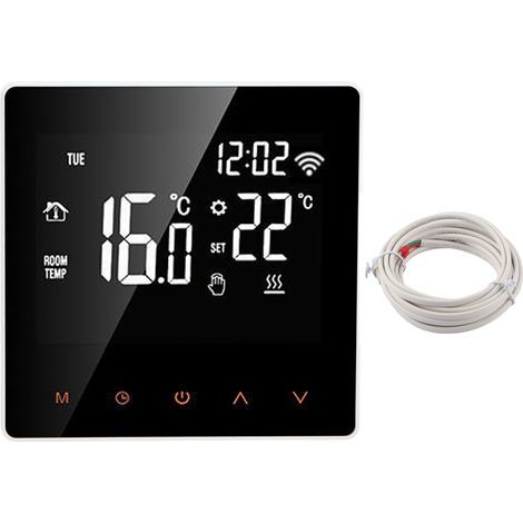 ME81H Smart WiFi LCD Thermostat Water Floor chauffage Mur Choiler électrique pour Tuya AC230Vwhite Fond Orange Bouton 16A. (1/5)