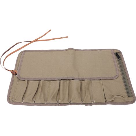 Pochette à outils enroulable, 8 compartiments, organisateur Portable en tissu Oxford pour clé à burin, pinces, outils de sculpture (1/5)