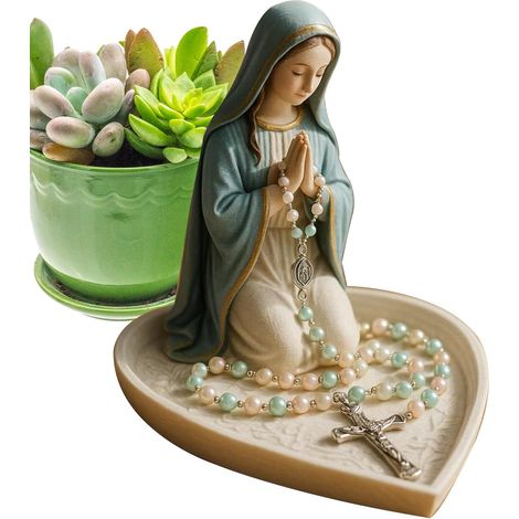 Porte-figurine de la Vierge Marie catholique - Organisateur religieux en résine 15 cm , statuette dé (1/5)