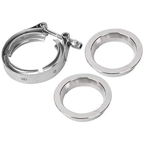 Colliers de serrage en V en acier inoxydable avec bride de remplacement pour tuyaux d'échappement automatiques, turbos, soupapes de décharge, systèmes d'échappement (2,5 pouces - 63 mm) (1/4)