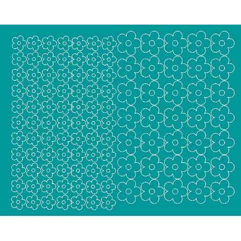 Pegatinas para casco de bicicleta con diseño de flores, 112 unidades, color turquesa brillante.