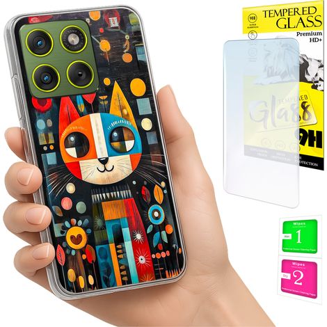 Funda para Motorola Edge 70 con foto, diseño de gato y cristal. (1/5)