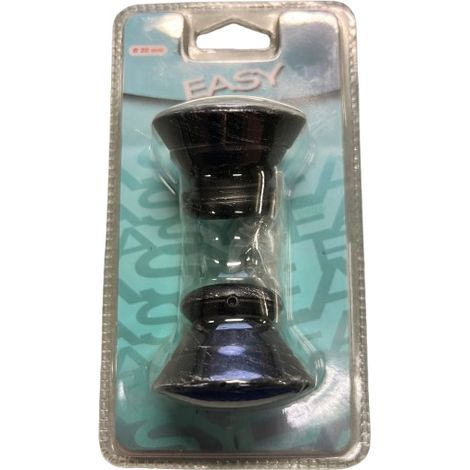 2PZ TERMINALE DECORATIVO TAGETE D.20MM COL.NERO-ARGENTO