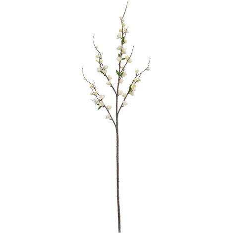 Künstlicher Kirschblütenzweig mit 5 Nebenzweigen, weiß, 95 cm, realistische Seidenblume, künstlicher Pfirsichbaumzweig für Hochzeits- und Partydekoration (1/3)