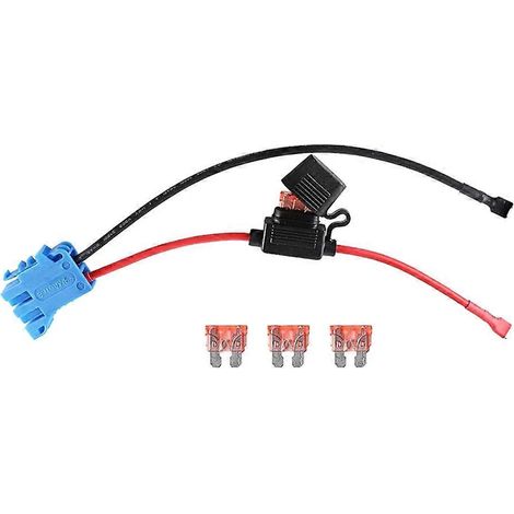 Connecteur de faisceau de câbles 12AWG avec fusible 40A pour batterie Peg Perego 12V SLA (compatible avec les véhicules tout-terrain Fisher Price). (1/5)
