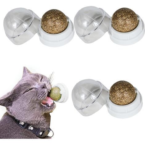 Boule Herbe à Chat, 3 Pcs, Jouet à Léchage pour Chat, Soins de Grincement des Dents (1/5)