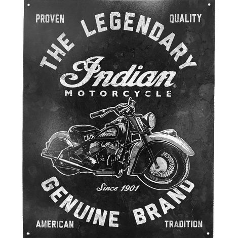Plaque métallique Rectangulaire Indian Since 1901 40.5 x 31.5 cm