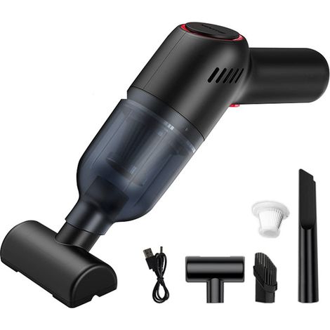 Aspirateur à Main Aspirateur à Main Rechargeable Aspirateur de Voiture Sec et Humide Portable pour Tapis de Voiture - Noir (1/5)