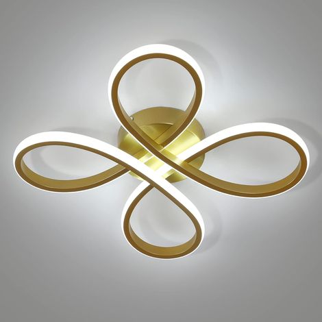 COMELY Modern LED Ceiling Light, 30W Floral Design Ceiling Lamp, LED Ceiling Light Fixture for Bedroom, Living Room, Dining Room, Kitchen - Gold - 6500K White Light