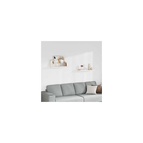 Estantes flotantes, juego de 2, blancos, 80 x 23,5 x 3,8 cm, MDF - Crezuo (1/4)