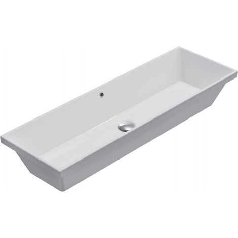 Lavabo Stockholm incasso/sottopiano cm. 105x34 rettangolare (1/3)