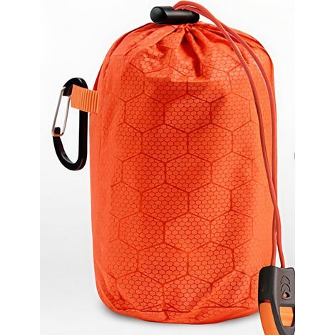 Sac de couchage isolé en PE - Sac de premiers secours orange épais - Sac de survie - 3 pièces (1/5)